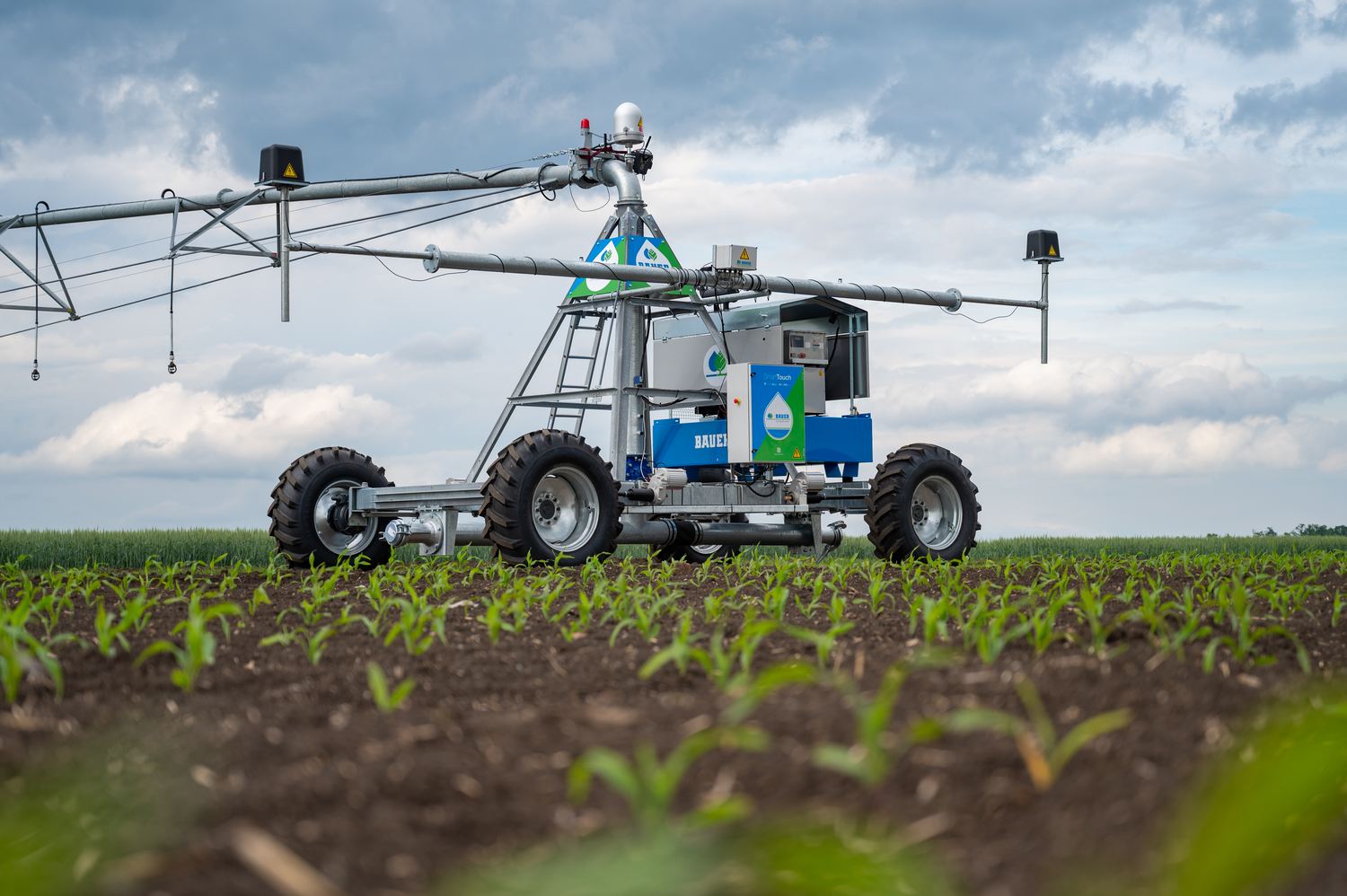 BAUER Centerliner machine over young crops
